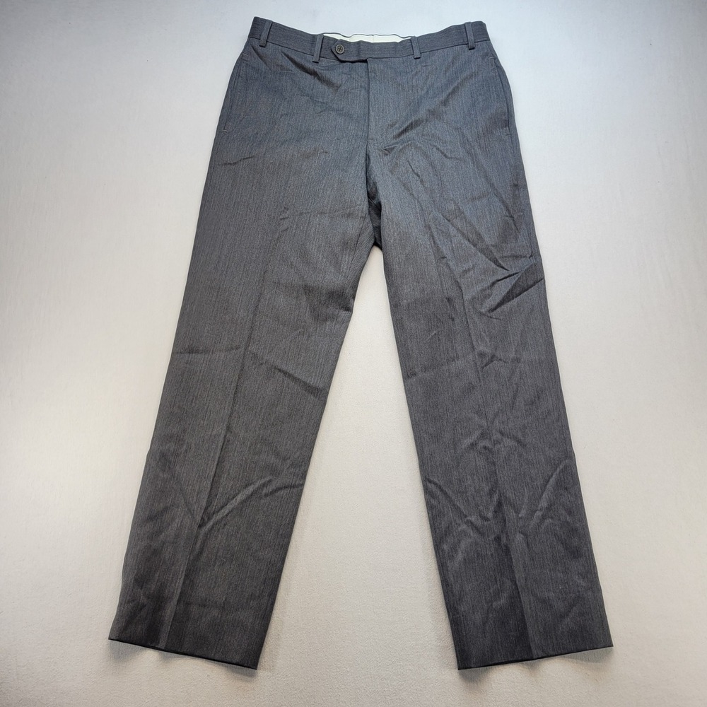 Brooks Brothers 346 Dress Pants Mens 34x30 Gray Madison Fit 100% Wool Trousers